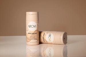 AROVE Aerious Conditioner – a powder-to-cream, water-activated formula that deeply hydrates, smooths, and nourishes hair with clean ingredients.